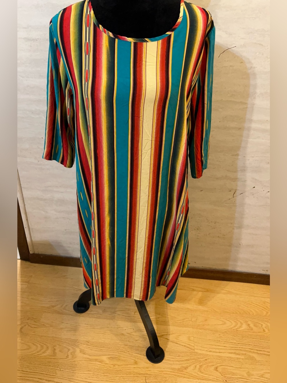 L&B Lucky & Bless Southwest 100% Rayon Mini Shirt Dress